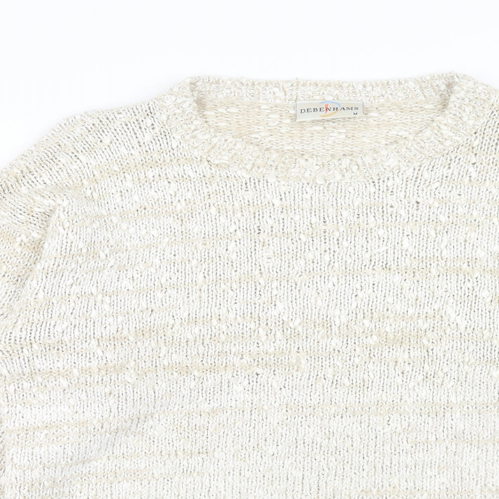 Debenhams Womens Beige Round Neck Acrylic Pullover Jumper Size M