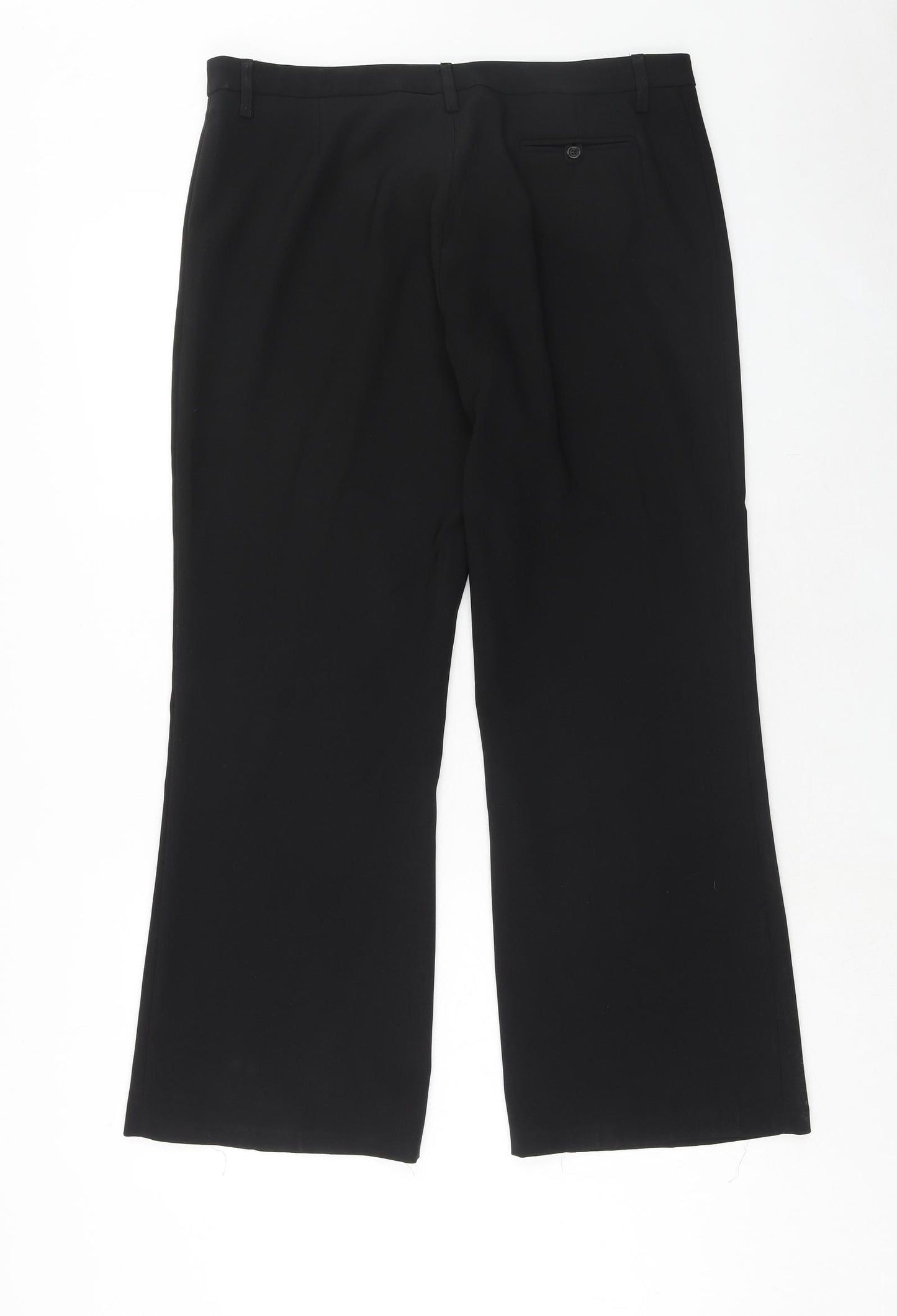Kit Womens Black Polyester Trousers Size 14 Regular Hook & Eye