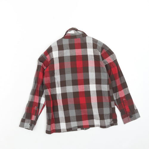 WonderKids Boys Red Plaid Cotton Basic Button-Up Size 4 Years Collared Button