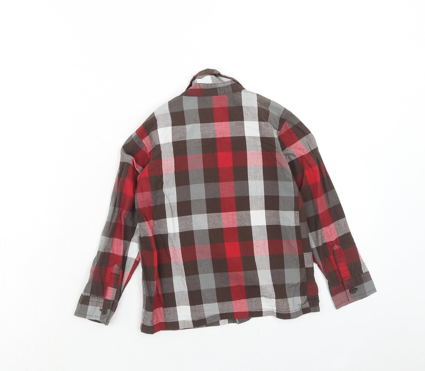 WonderKids Boys Red Plaid Cotton Basic Button-Up Size 4 Years Collared Button