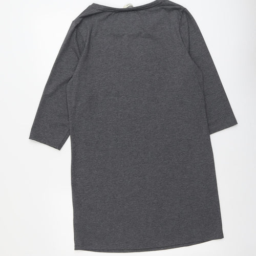 George Womens Grey Polyester A-Line Size 14 Round Neck Pullover