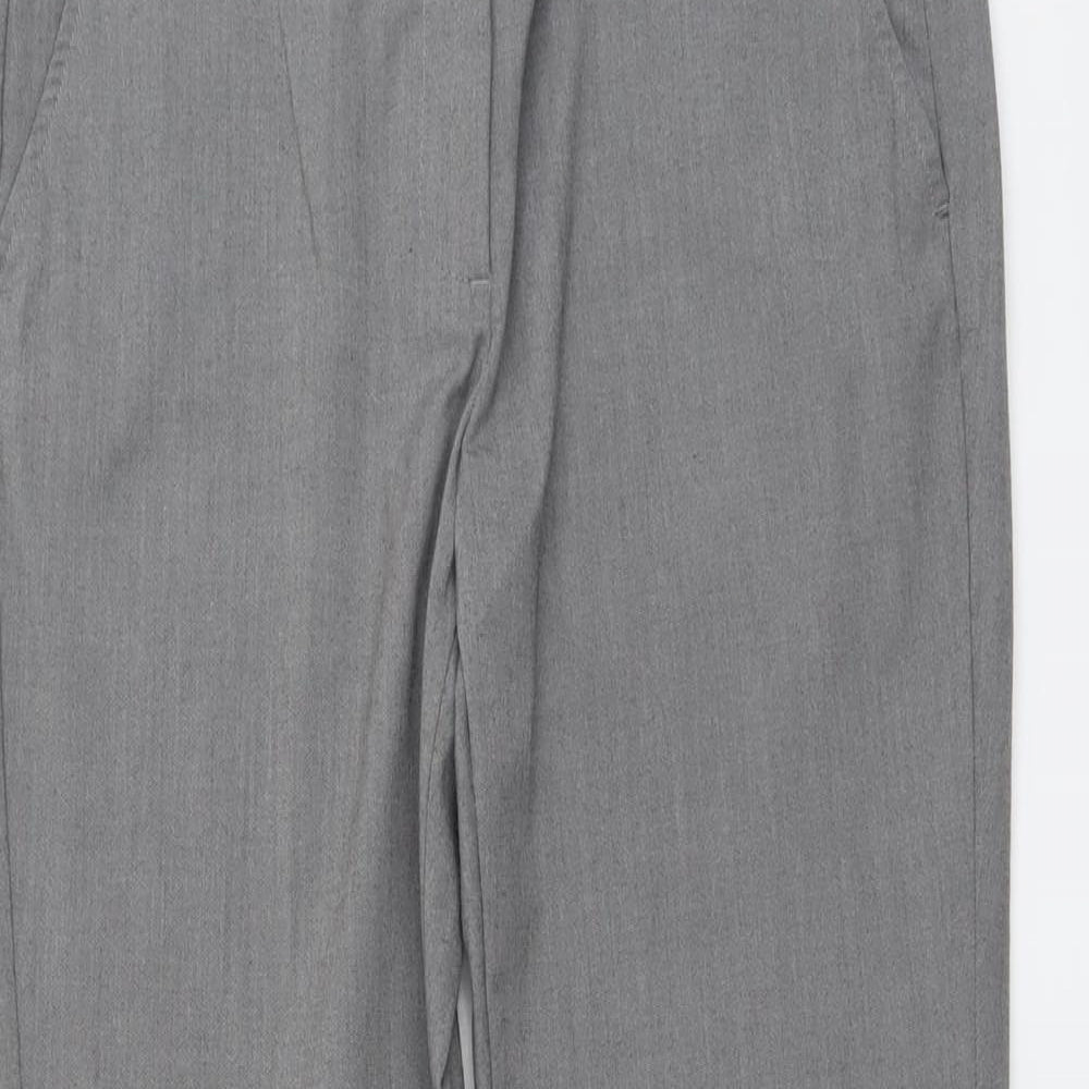 Gap Womens Grey Polyester Trousers Size 14 L31 in Regular Button