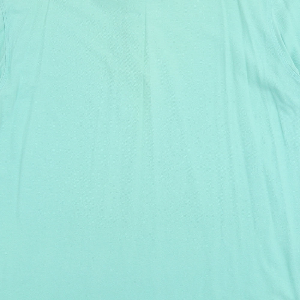 George Mens Green Cotton Polo Size L Collared Button