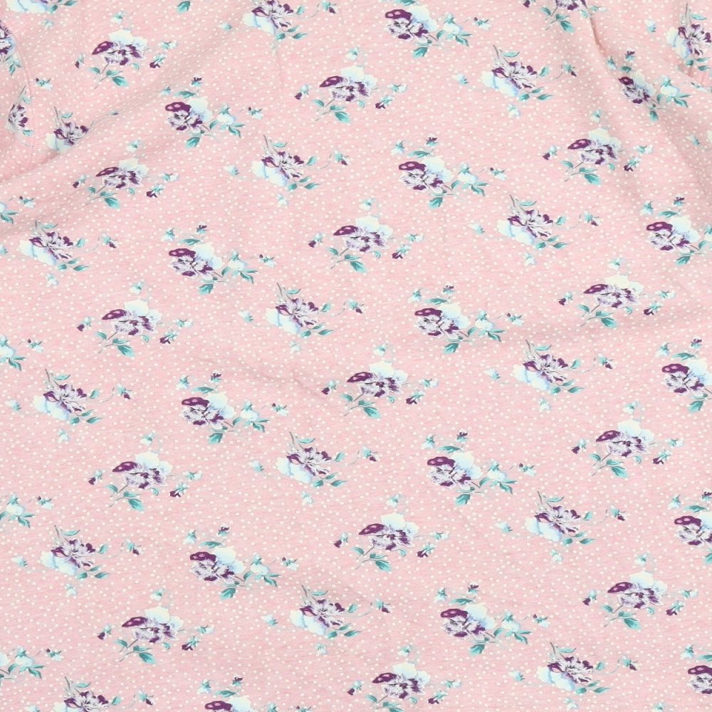 Classic Elements Womens Pink Floral Cotton Pullover Sweatshirt Size 16 Pullover