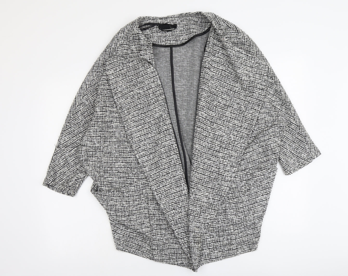 Atmosphere Womens Grey Geometric Overcoat Jacket Size 16 Hook & Eye
