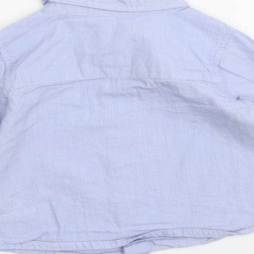 Jasper Conran Boys Blue Cotton Basic Button-Up Size 6-9 Months Collared Button