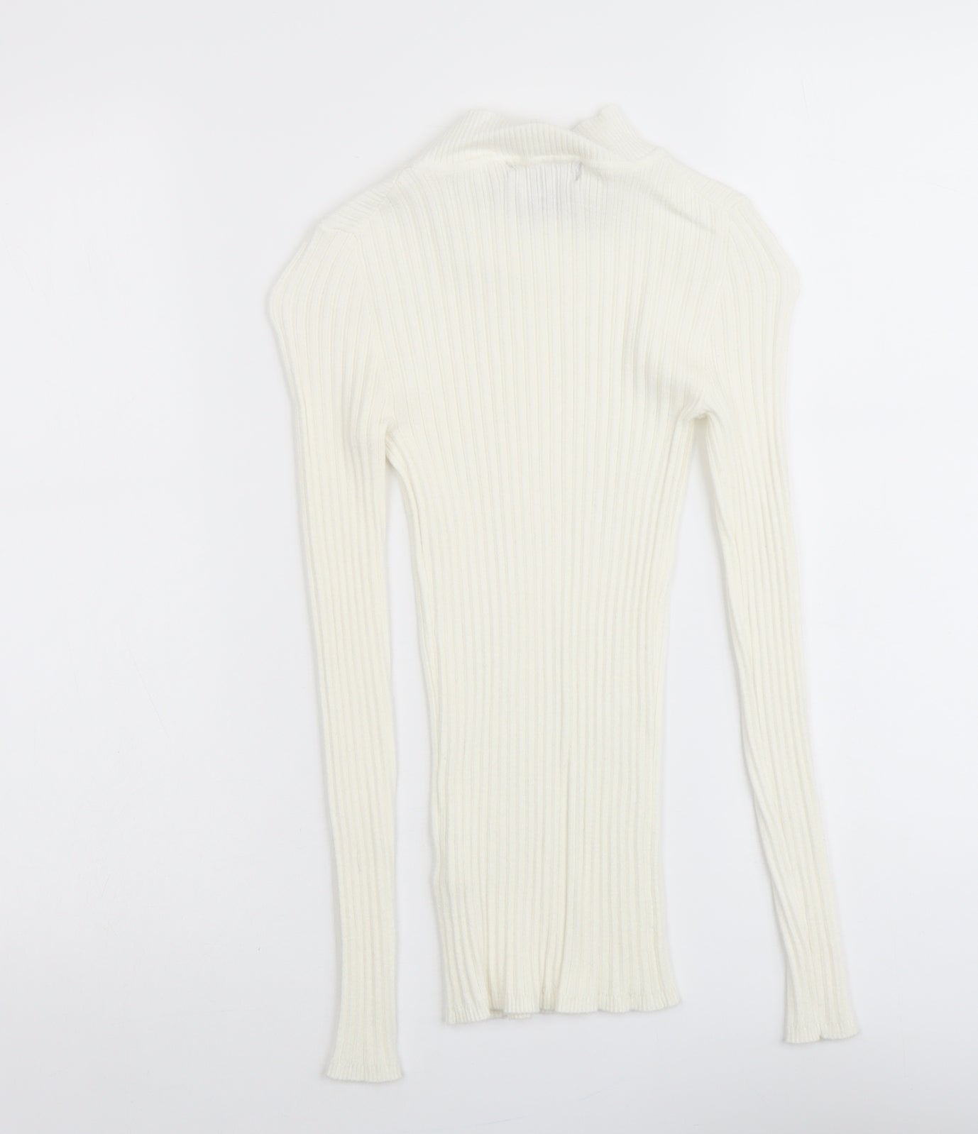 Atmosphere Womens Ivory Mock Neck Viscose Pullover Jumper Size 8