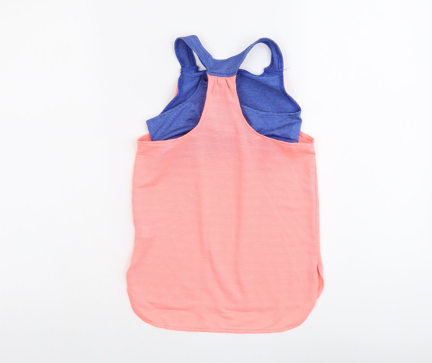 TU Girls Orange Striped Polyester Basic Tank Size 8 Years Round Neck Pullover - Born to Dance