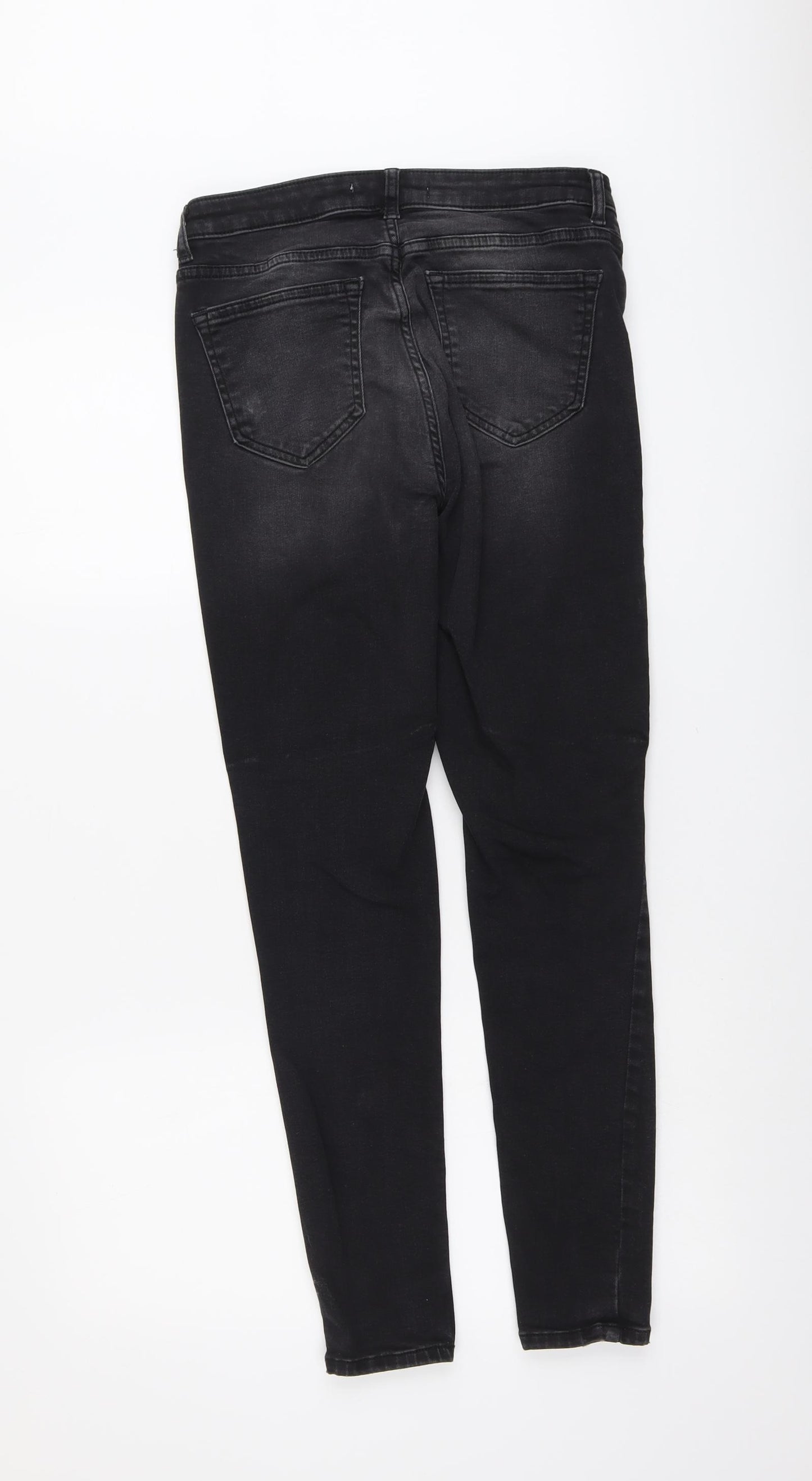 George Womens Black Cotton Skinny Jeans Size 12 L28 in Regular Button
