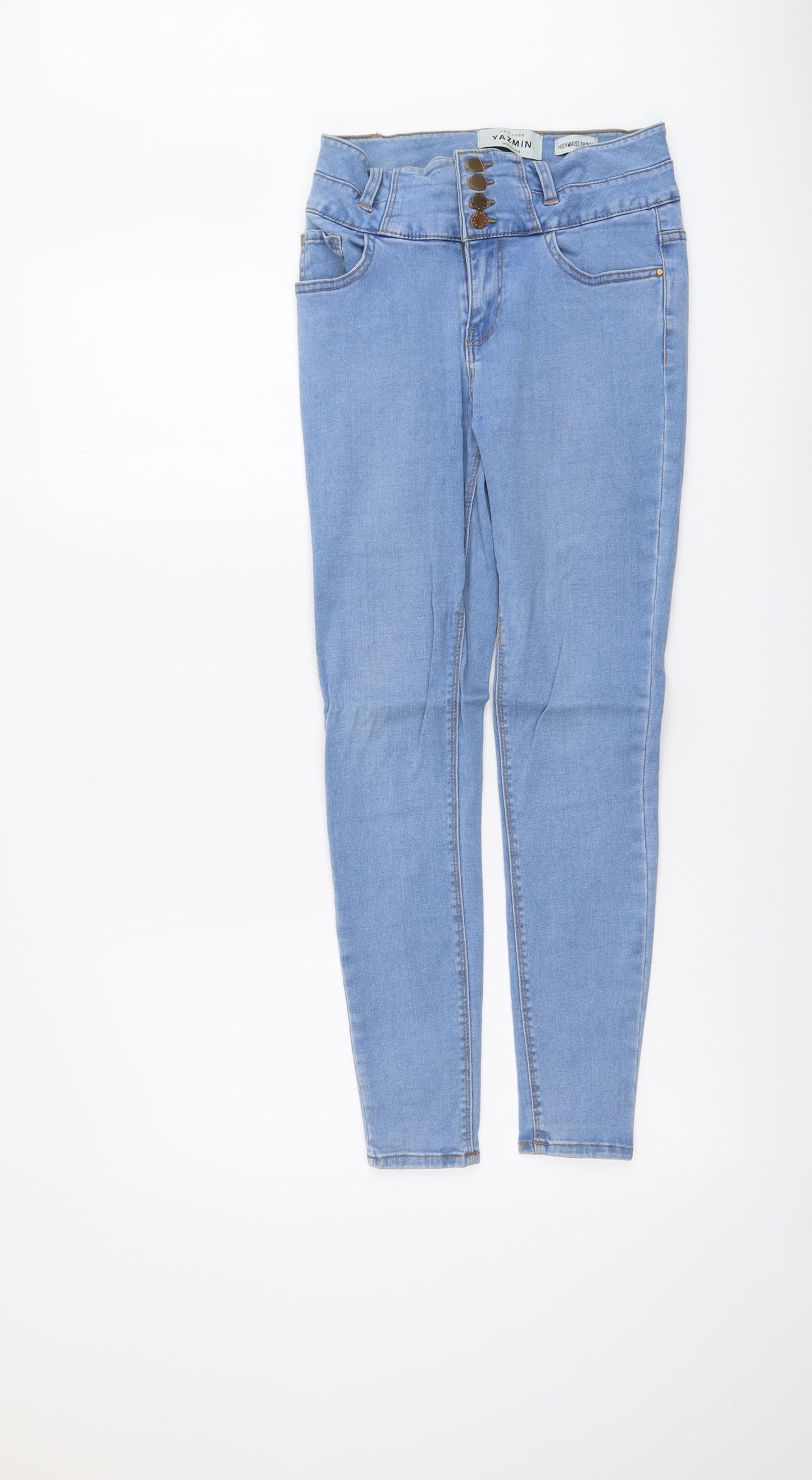 New Look Womens Black Cotton Skinny Jeans Size 10 L26 in Regular Button