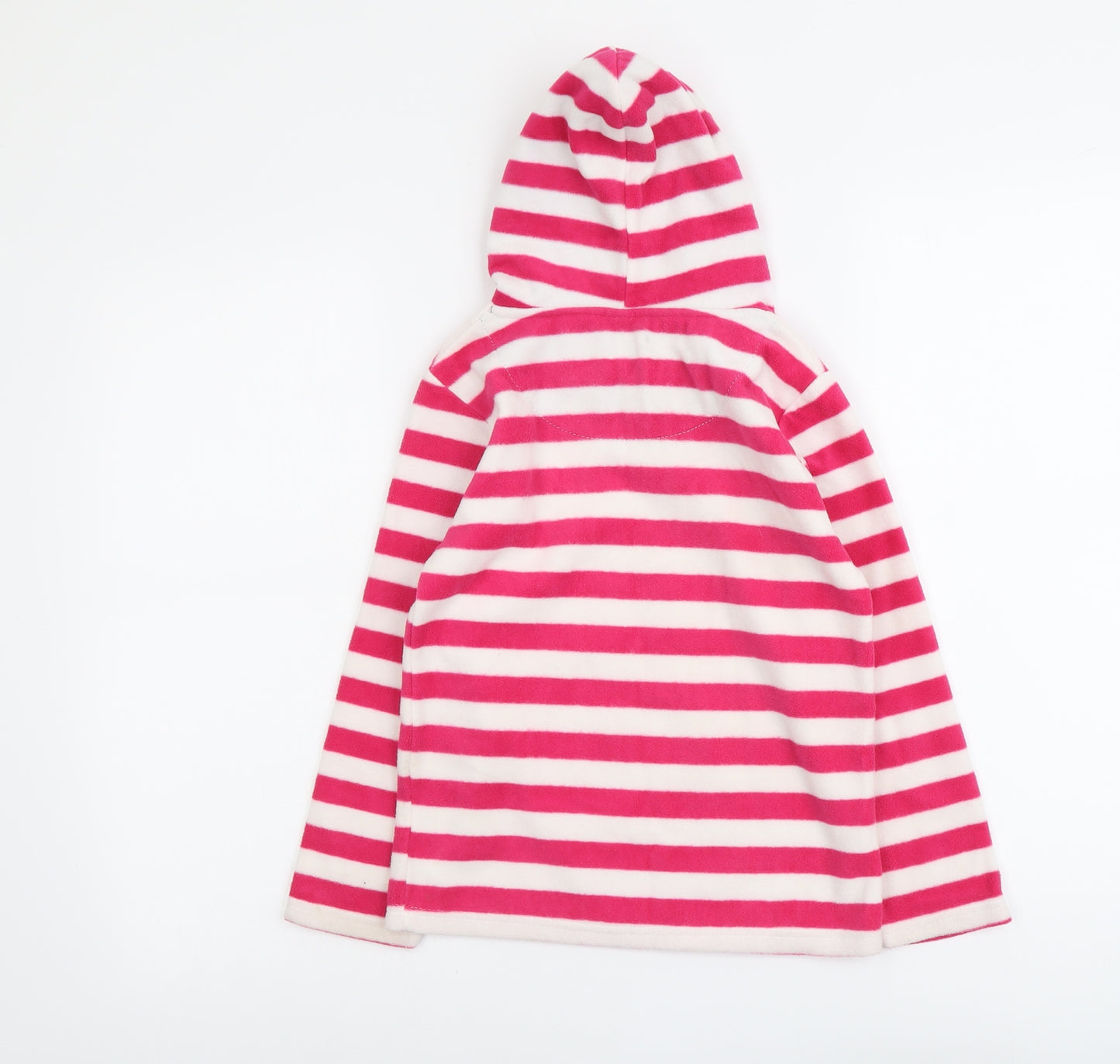 TU Girls Pink Striped Polyester Pullover Hoodie Size 9 Years Pullover