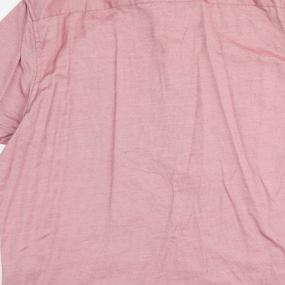 Cedar Wood State Mens Red Polyester Button-Up Size 2XL Collared Button