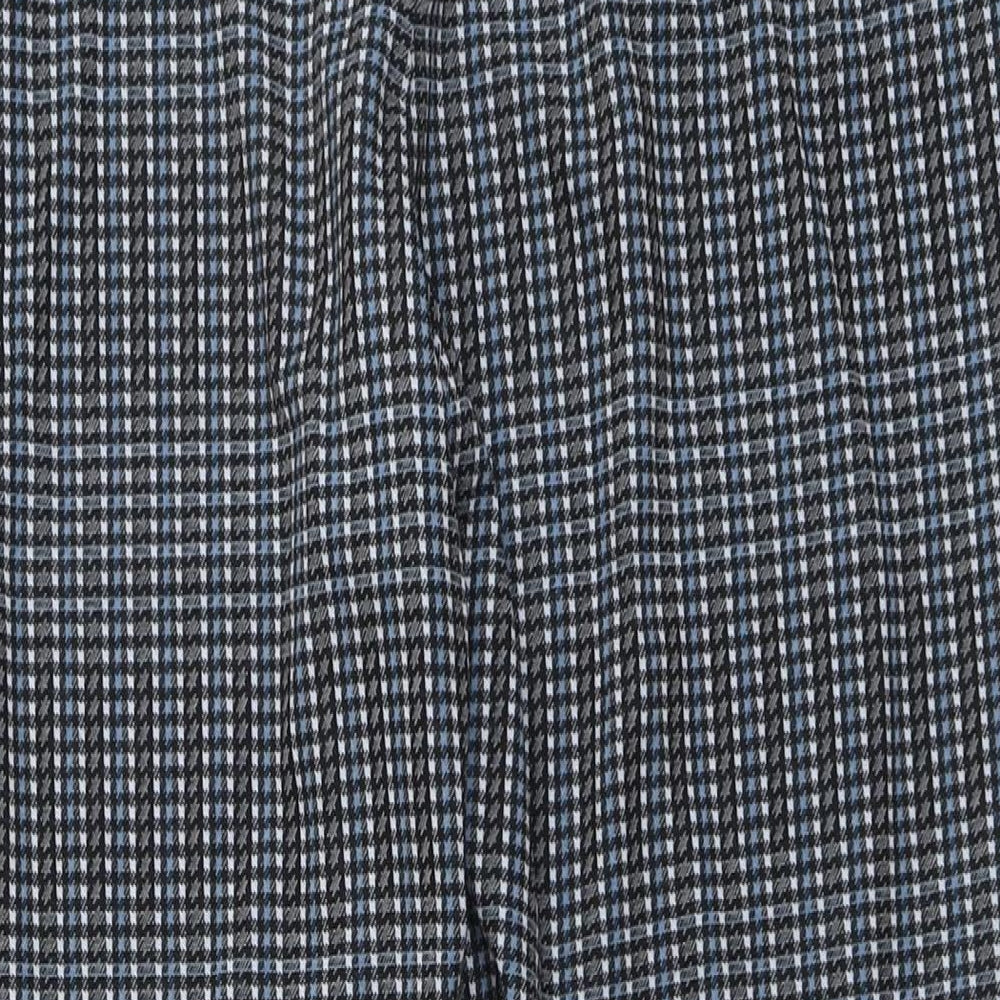 TU Womens Blue Geometric Polyester Trousers Size 20 L26 in Regular Button