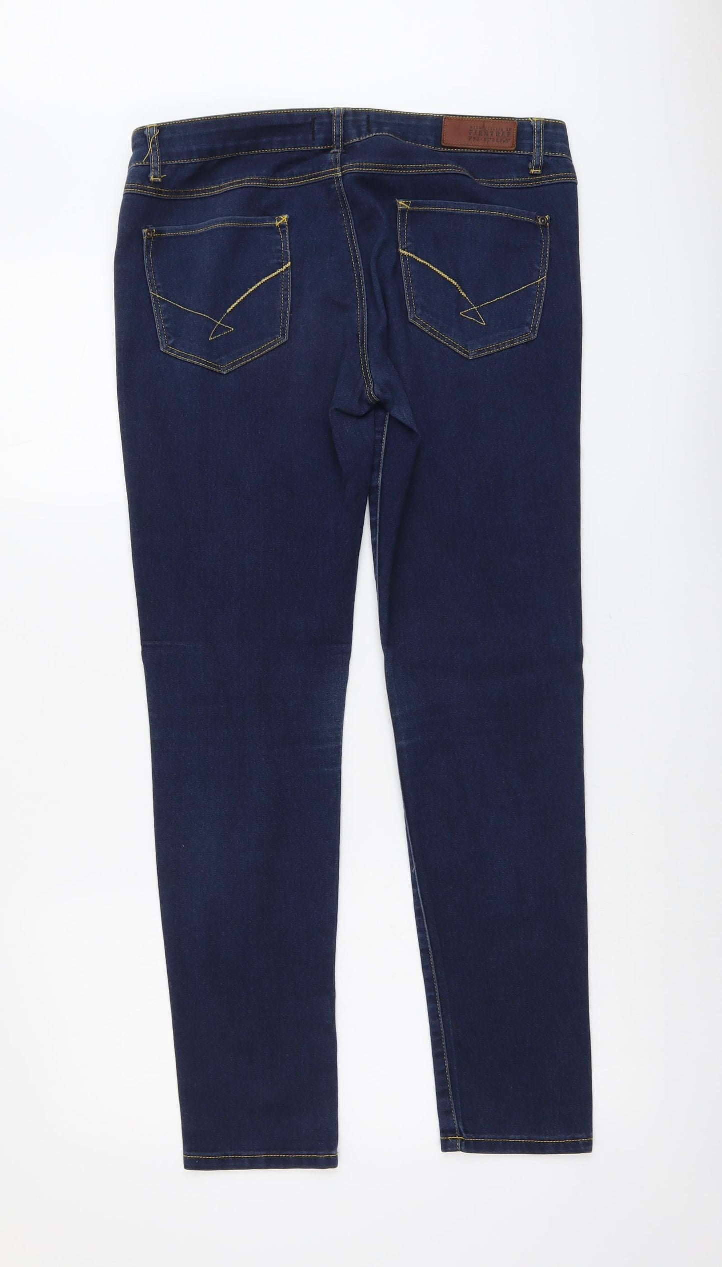 Firetrap Womens Blue Cotton Straight Jeans Size 34 in L30 in Regular Button