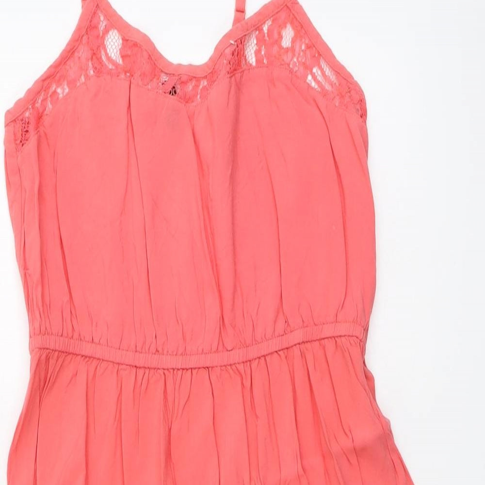 H&M Womens Pink Viscose A-Line Size 14 Round Neck Pullover