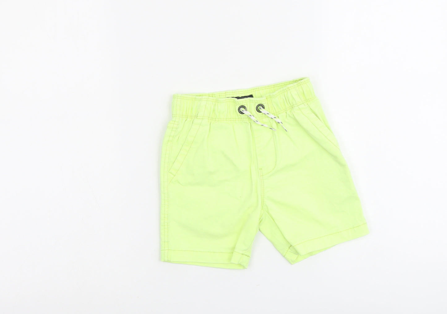 NEXT Boys Green Cotton Bermuda Shorts Size 5 Years Regular Drawstring