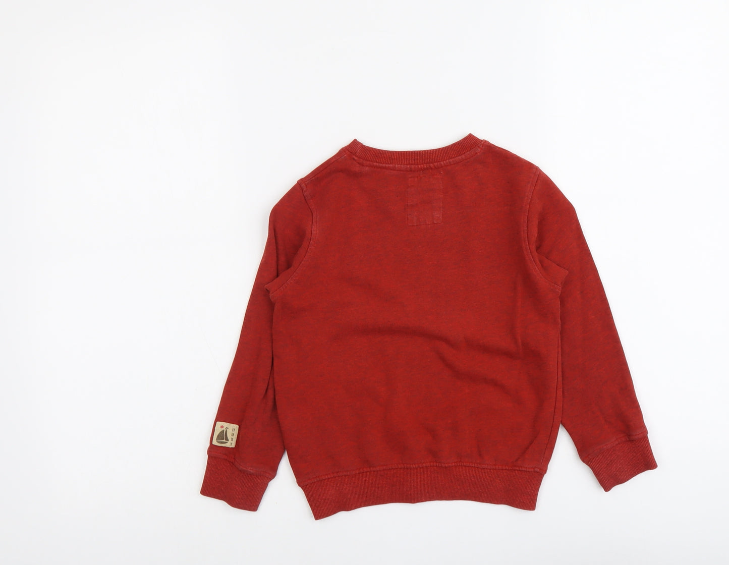 NEXT Boys Red Cotton Pullover Sweatshirt Size 3-4 Years Pullover - Sail Boat