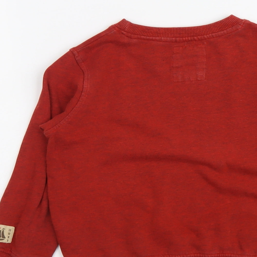 NEXT Boys Red Cotton Pullover Sweatshirt Size 3-4 Years Pullover - Sail Boat