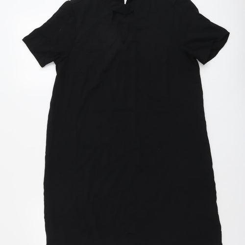 F&F Womens Black Polyester A-Line Size 12 Round Neck Button