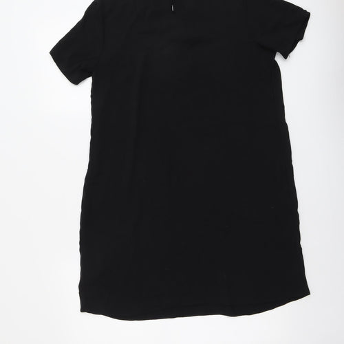 F&F Womens Black Polyester A-Line Size 12 Round Neck Button