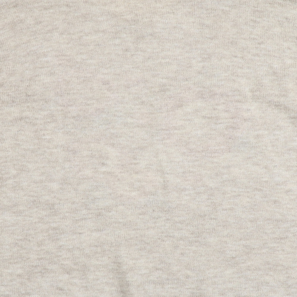 George Womens Beige Round Neck Acrylic Pullover Jumper Size 16 - Flower