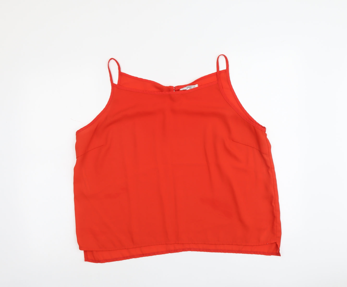New Look Womens Red Polyester Camisole Tank Size 18 Square Neck