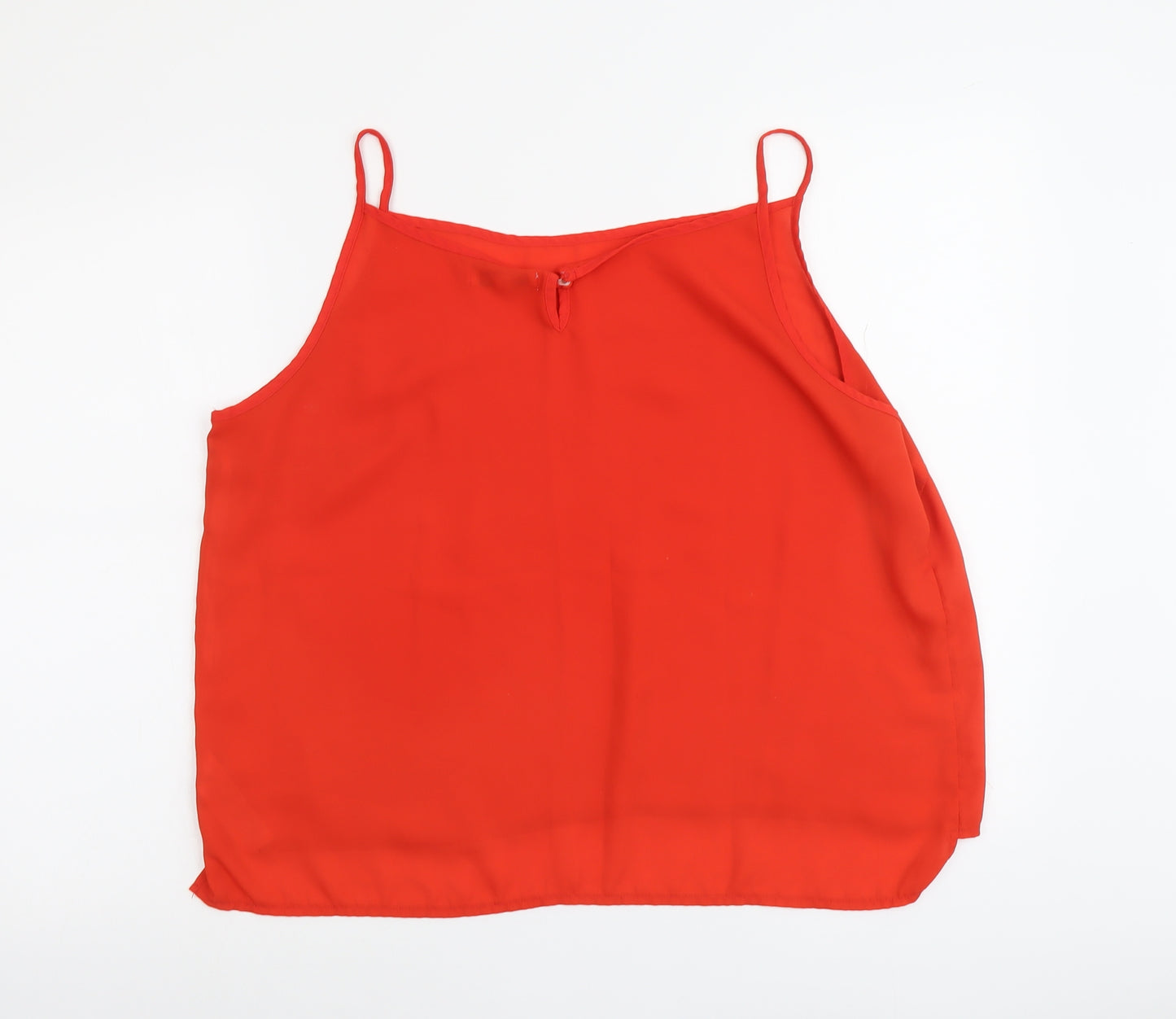 New Look Womens Red Polyester Camisole Tank Size 18 Square Neck