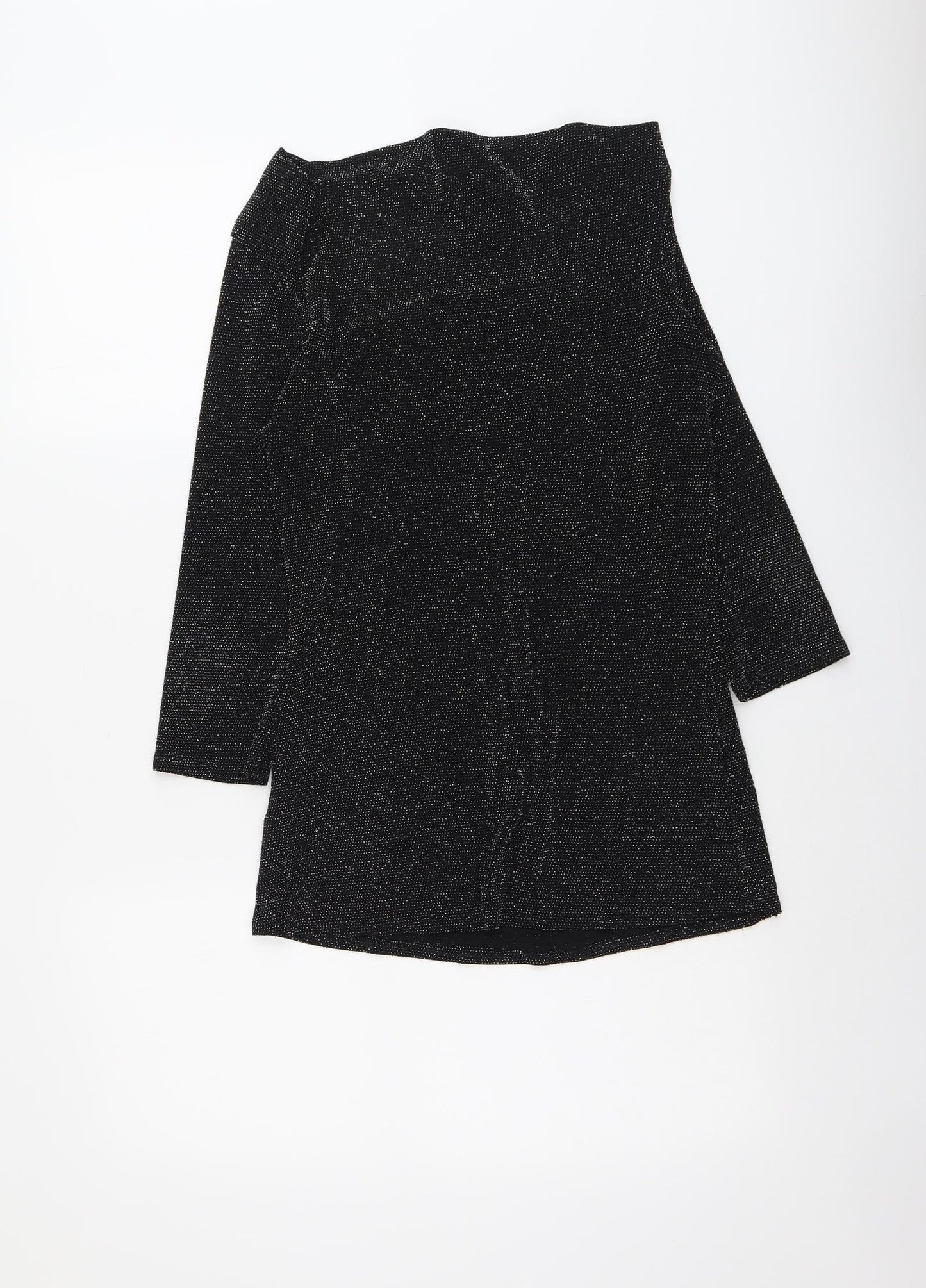 Peacocks Womens Black Polyester Basic Blouse Size 14 Round Neck