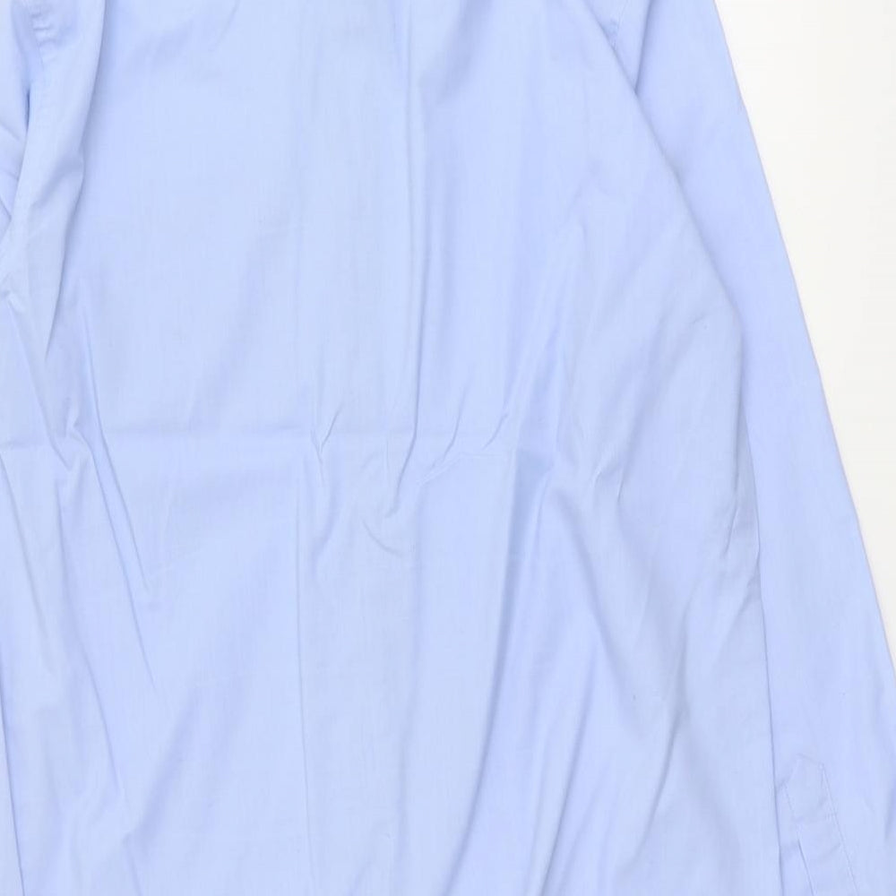 Taylor & Wright Mens Blue Polyester Dress Shirt Size 15.5 Collared Button