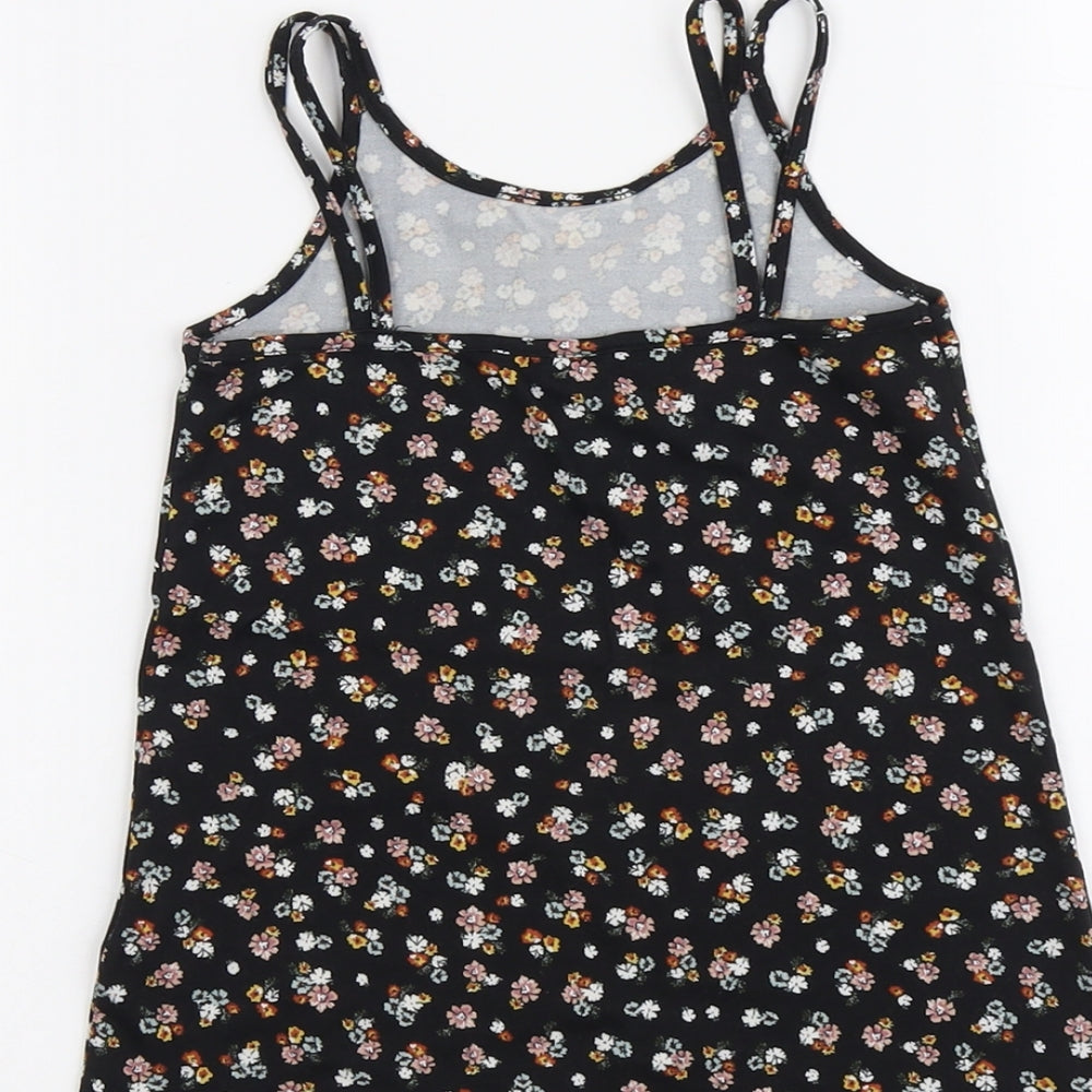 Primark Girls Beige Floral Polyester Basic Tank Size 3-4 Years Round Neck Pullover