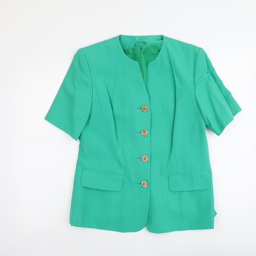 Berkertex Womens Green Jacket Blazer Size 14 Button