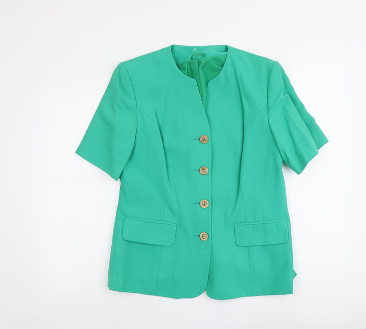 Berkertex Womens Green Jacket Blazer Size 14 Button