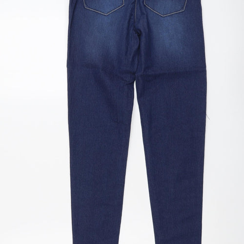 Denim & Co. Womens Blue Cotton Skinny Jeans Size 6 L29 in Regular Button