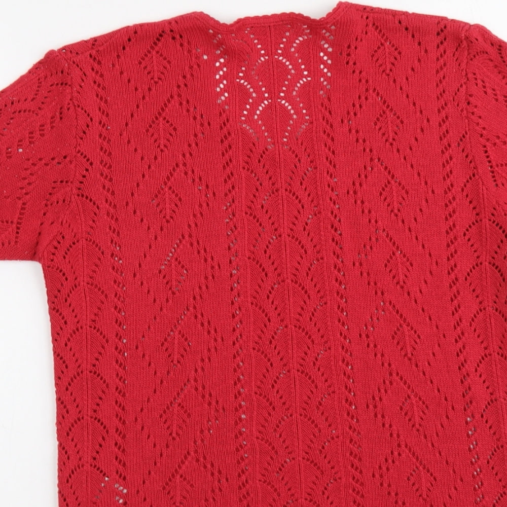 Berkertex Womens Pink V-Neck Acrylic Pullover Jumper Size 14