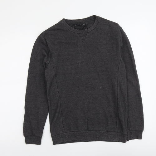 Zara Mens Grey Polyester Pullover Sweatshirt Size S