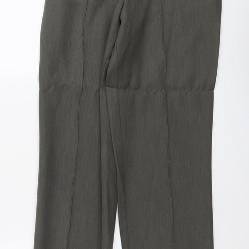 Marks and Spencer Womens Green Polyester Trousers Size 8 L26 in Regular