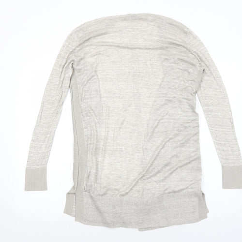 NEXT Womens Beige V-Neck Acrylic Cardigan Jumper Size 12