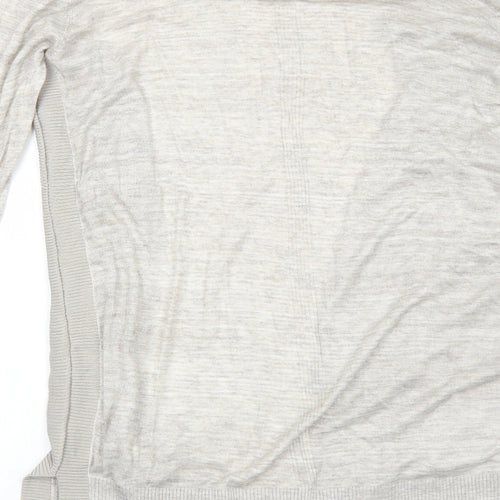NEXT Womens Beige V-Neck Acrylic Cardigan Jumper Size 12