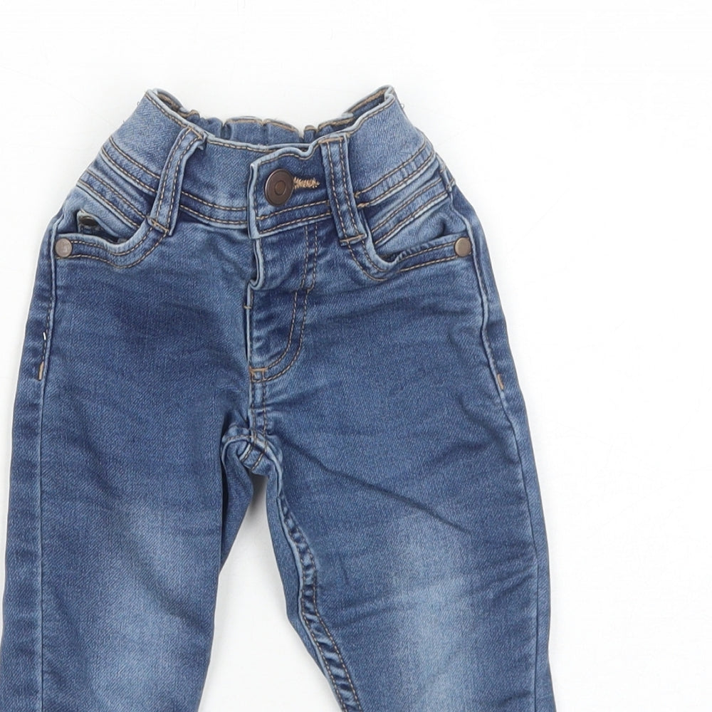Nutmeg Boys Blue Cotton Capri Jeans Size 12-18 Months Snap
