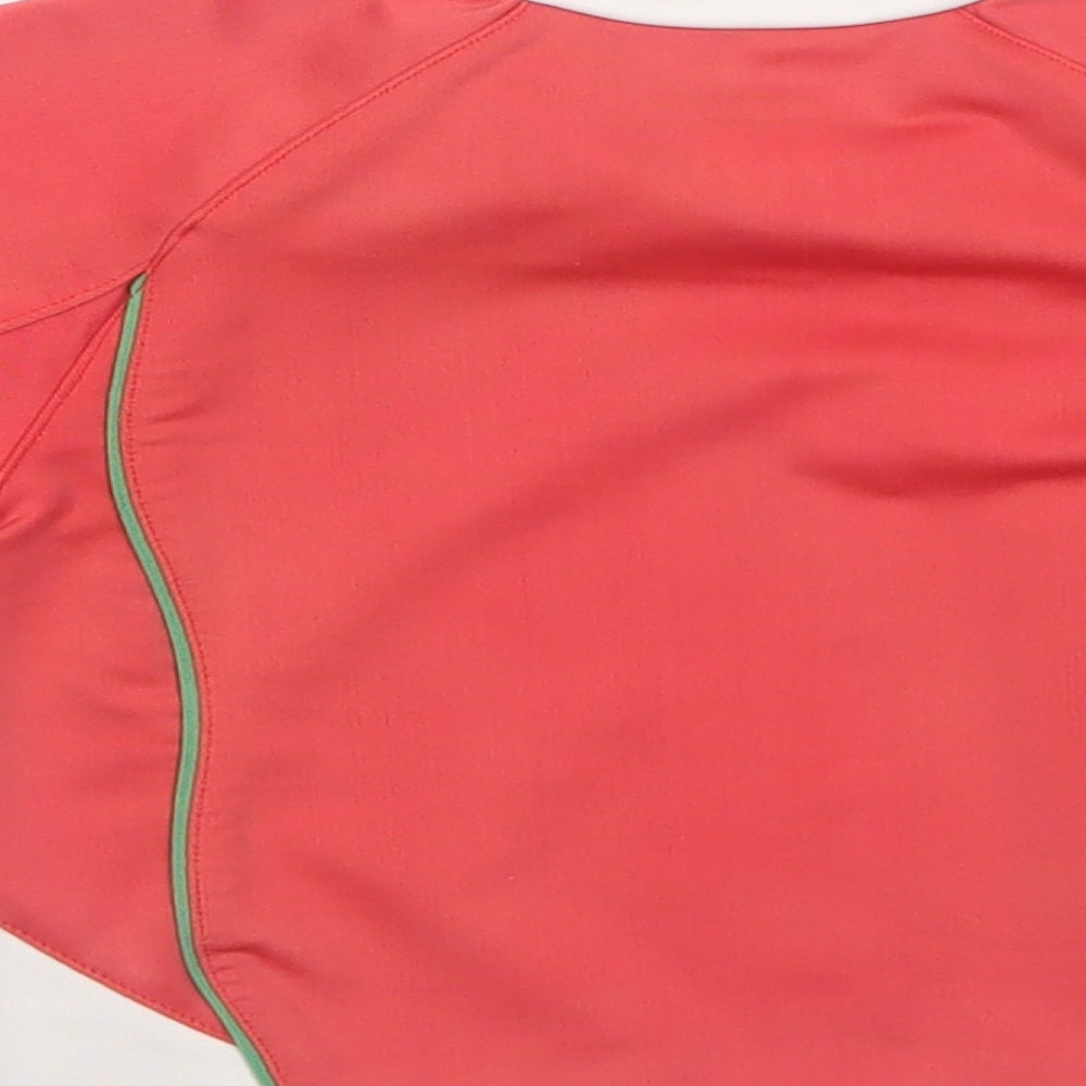 Under armour Boys Red Geometric Polyester Basic T-Shirt Size 12-18 Months Round Neck Snap - Wales Rugby