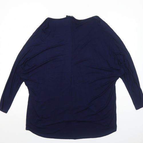 Boohoo Womens Blue Viscose Basic Blouse Size 16 V-Neck