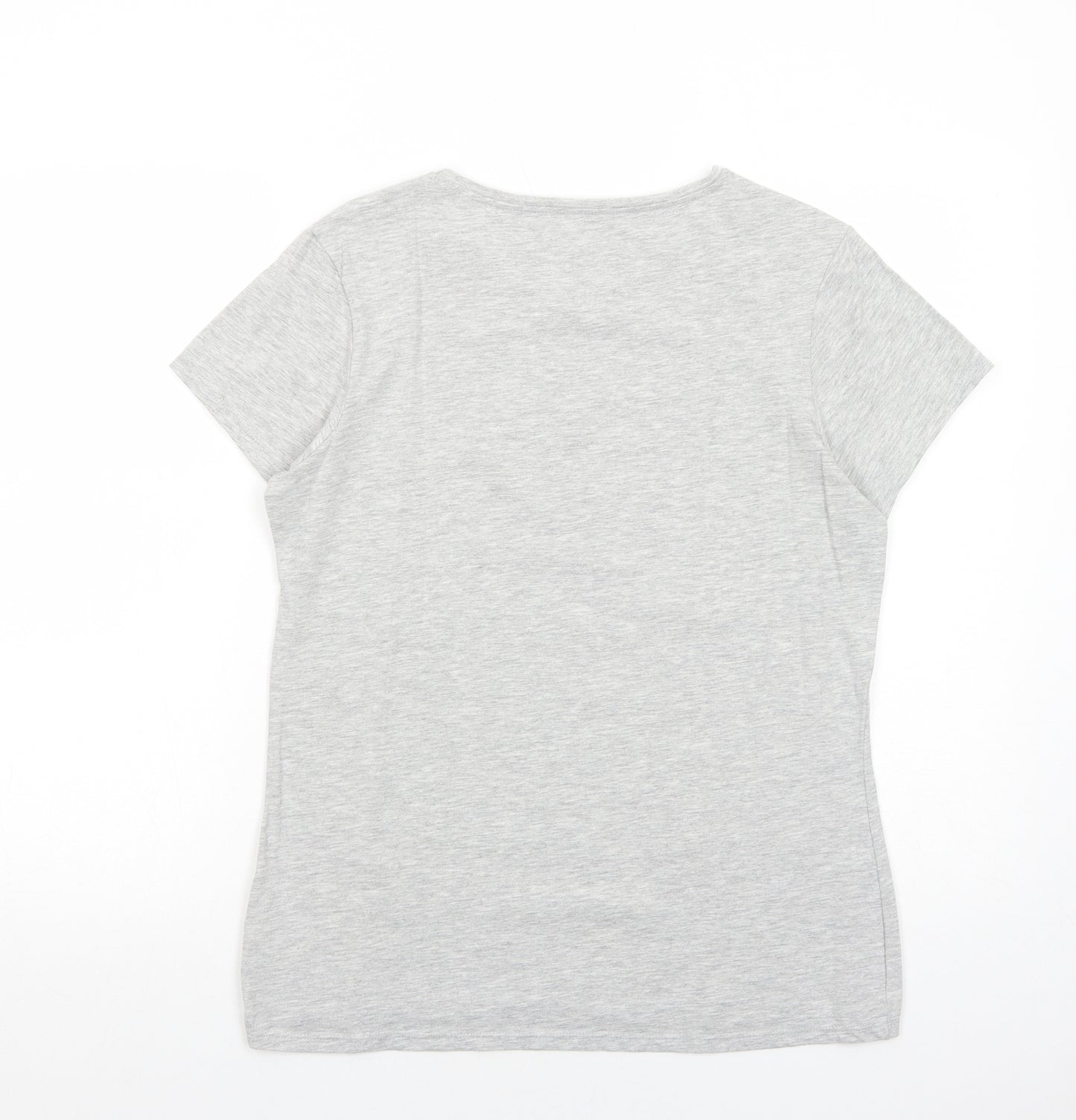 Primark Womens Grey Cotton Basic T-Shirt Size L Round Neck