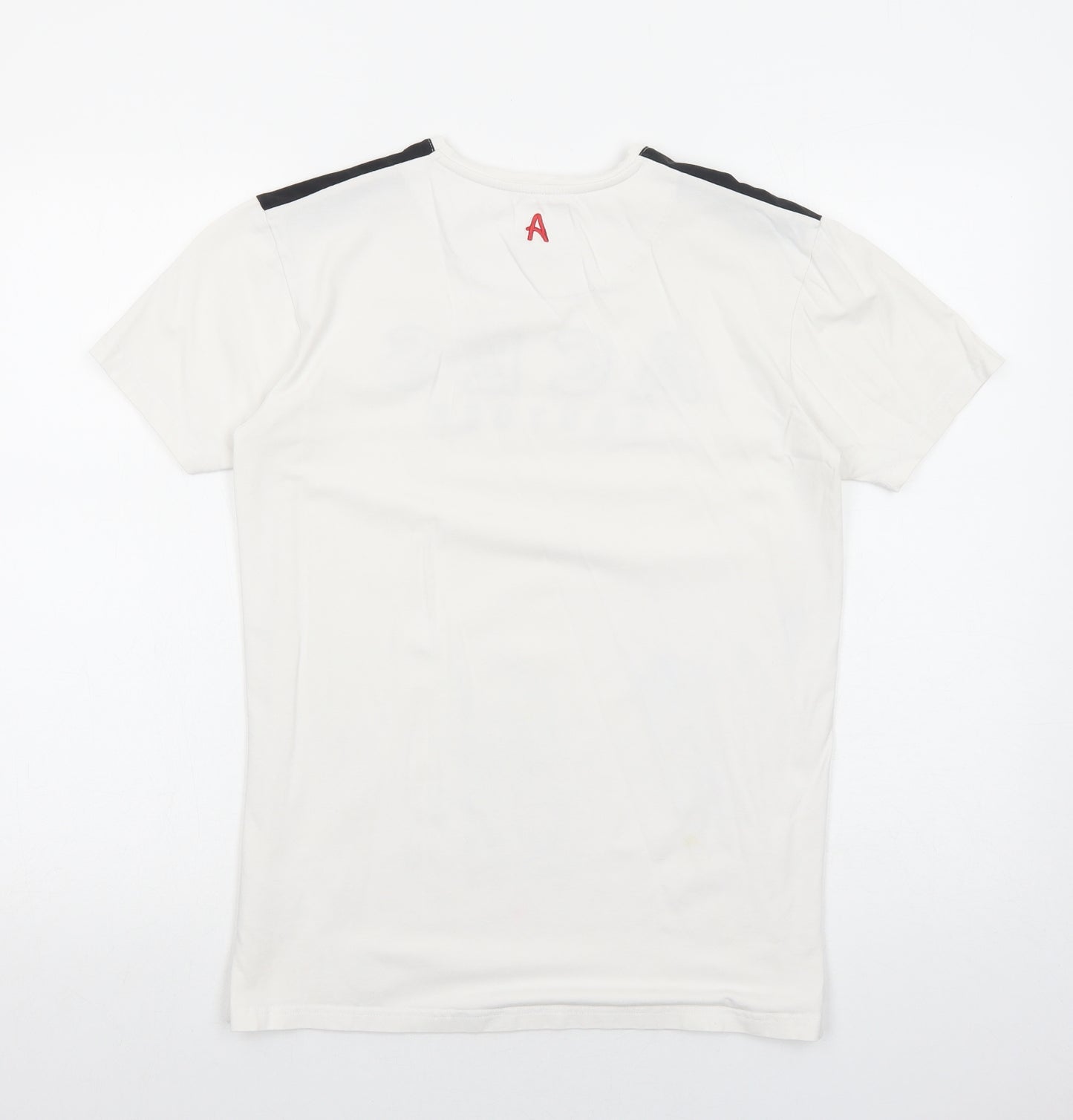 Ace Couture Mens White Cotton T-Shirt Size XS Round Neck