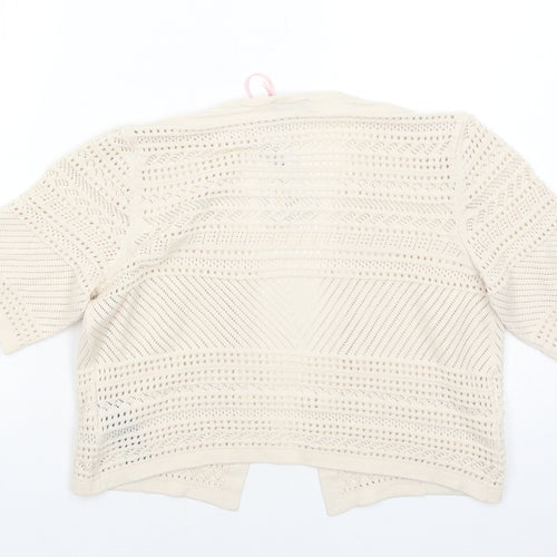 Per Una Womens Ivory V-Neck Cotton Cardigan Jumper Size 10