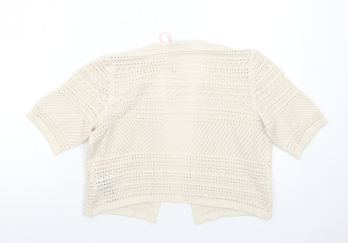 Per Una Womens Ivory V-Neck Cotton Cardigan Jumper Size 10