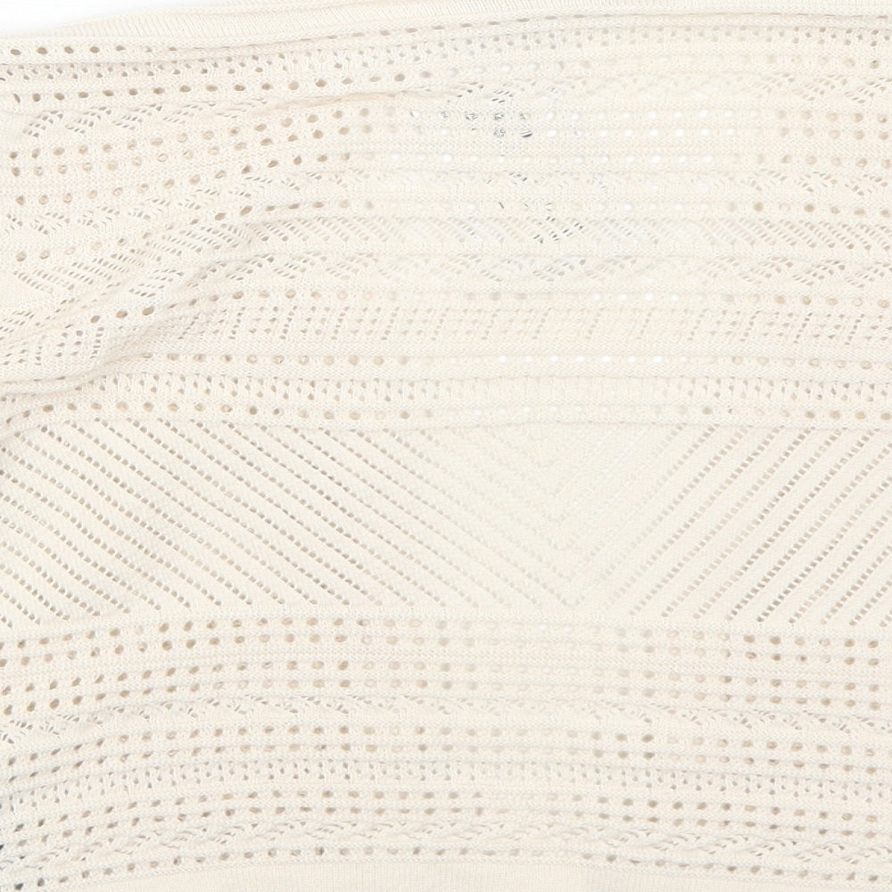 Per Una Womens Ivory V-Neck Cotton Cardigan Jumper Size 10