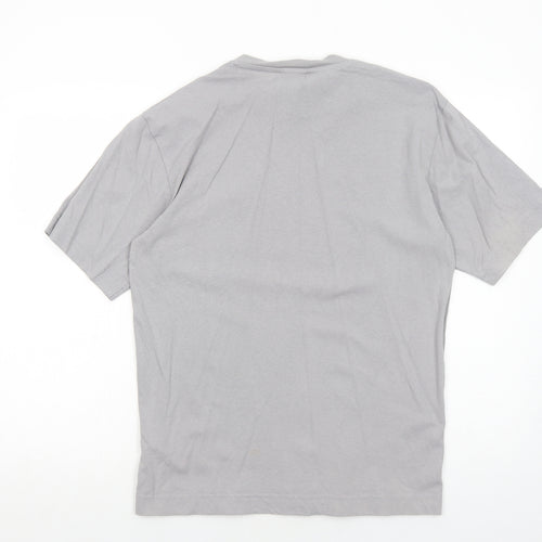 Wing Brand Mens Grey Viscose T-Shirt Size S Round Neck