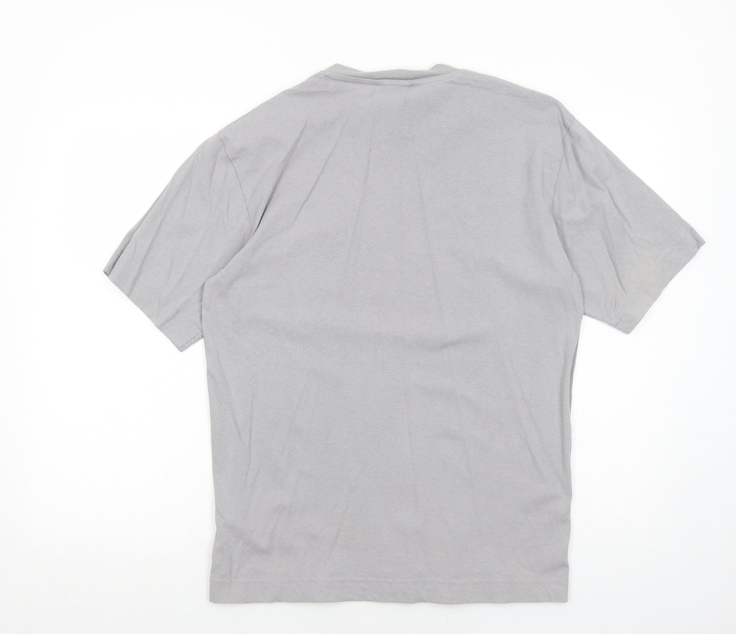 Wing Brand Mens Grey Viscose T-Shirt Size S Round Neck