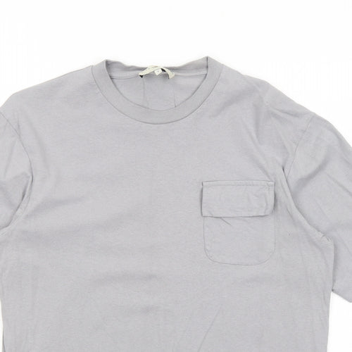 Wing Brand Mens Grey Viscose T-Shirt Size S Round Neck