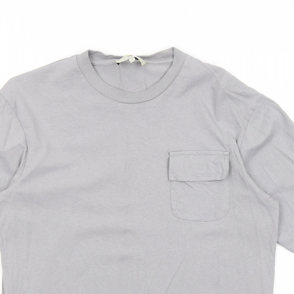 Wing Brand Mens Grey Viscose T-Shirt Size S Round Neck